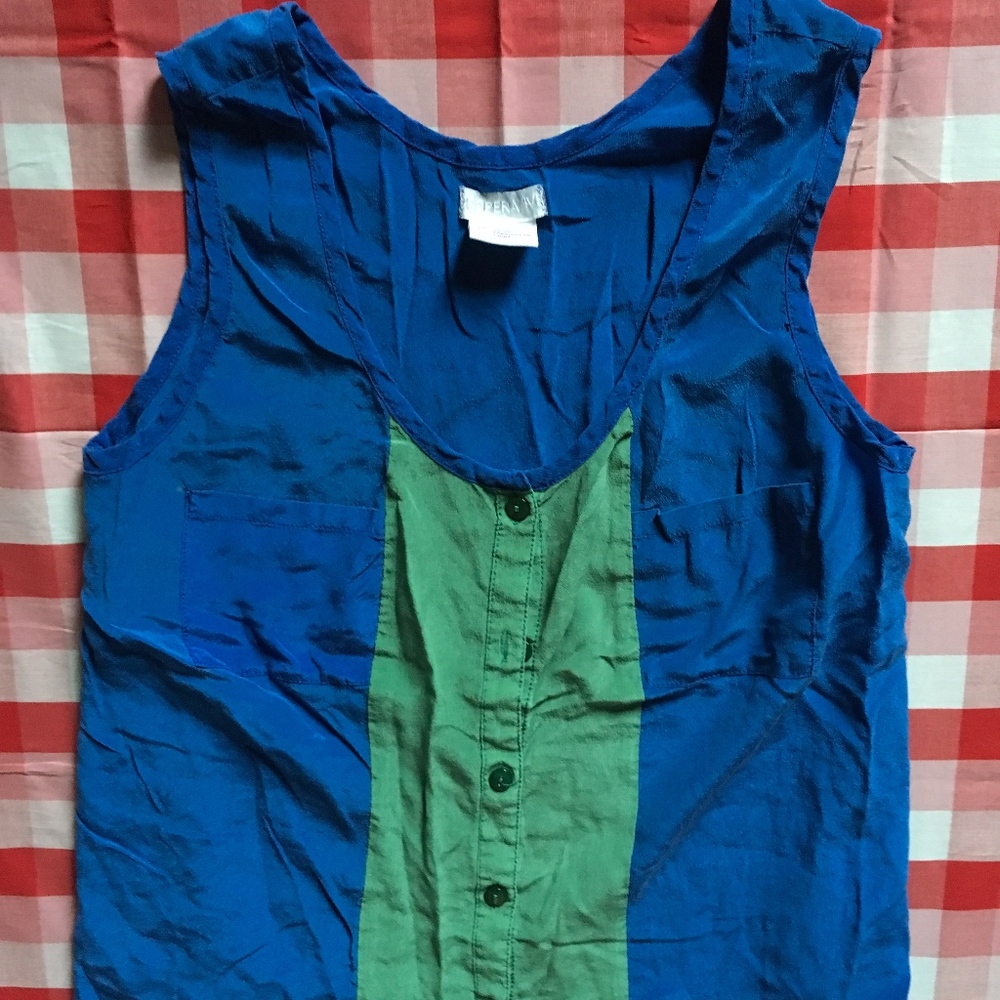 URBAN OUTFITTERS | COOPERATIVE blue and green top